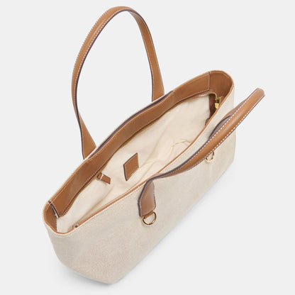 CLARINA Natural Canvas Shoulder Bag | Dolce Vita Best Seller