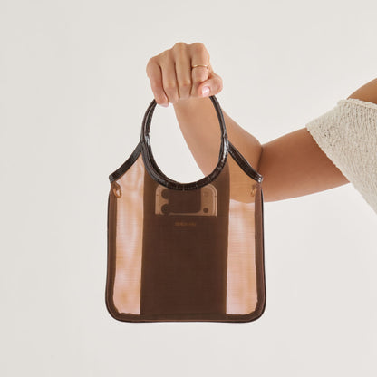 SYLVENE Chocolate Mesh Removable Crossbody Handbag | Dolce Vita Special Offer