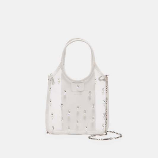 SYLVENE PEARL White Mesh Removable Crossbody Handbag | Dolce Vita Best Price