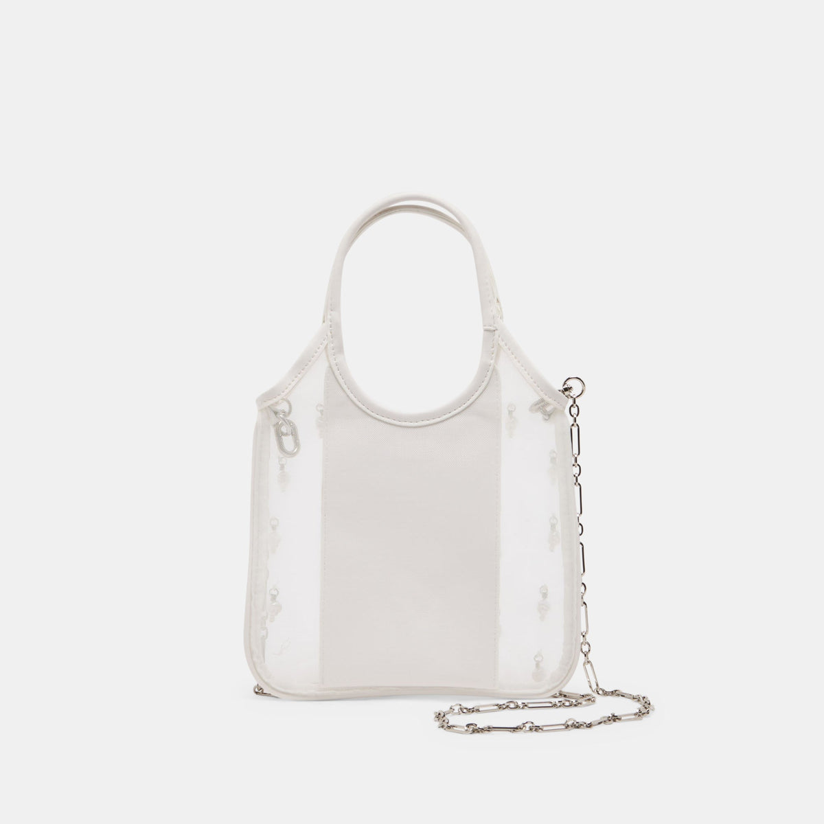 SYLVENE PEARL White Mesh Removable Crossbody Handbag | Dolce Vita Best Price