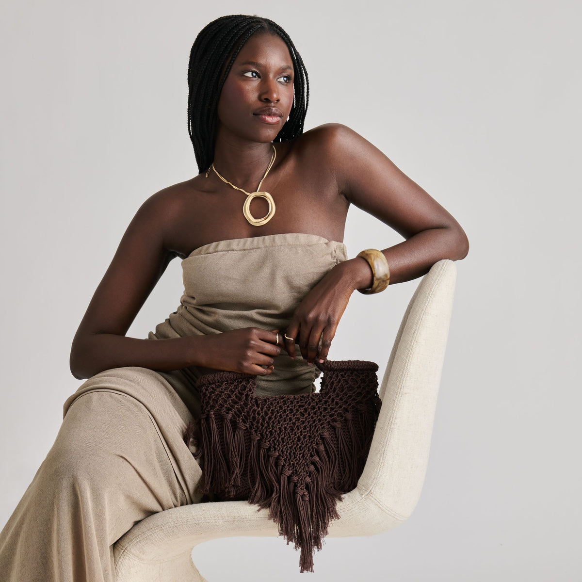 Birch Chocolate Crochet Handbag | Dolce Vita Smart Buy