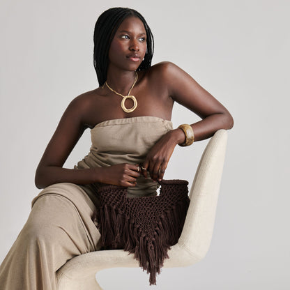 Birch Chocolate Crochet Handbag | Dolce Vita Smart Buy