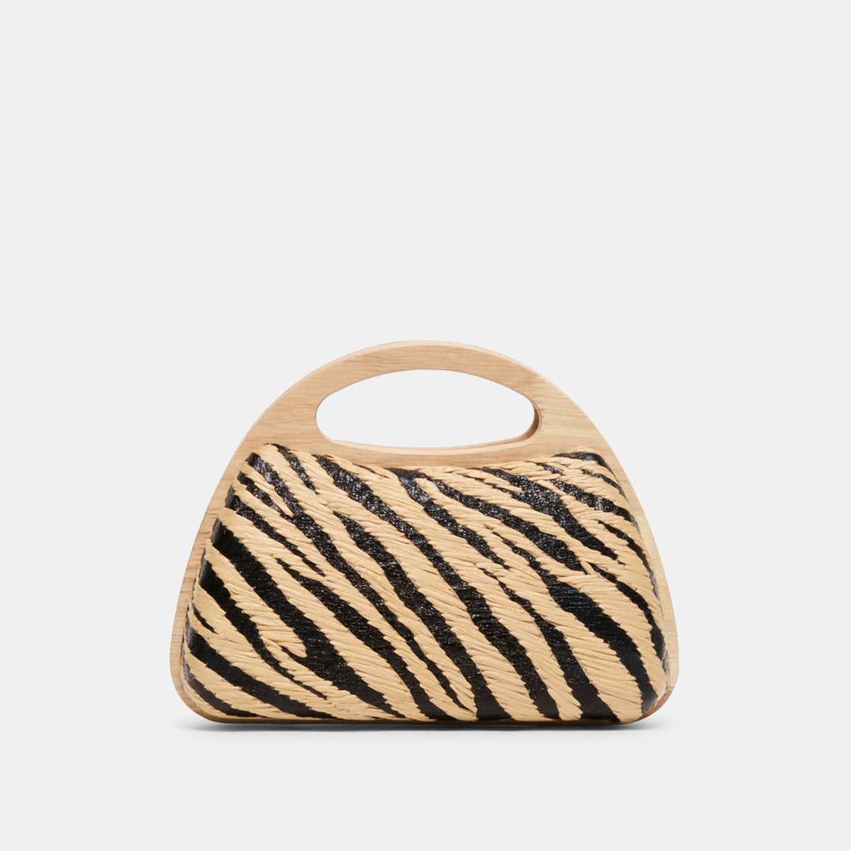 Maelie Black Natural Zebra Raffia Handbag | Dolce Vita Trusted