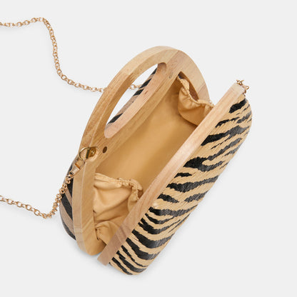 Maelie Black Natural Zebra Raffia Handbag | Dolce Vita Trusted