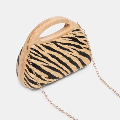 Maelie Black Natural Zebra Raffia Handbag | Dolce Vita Trusted