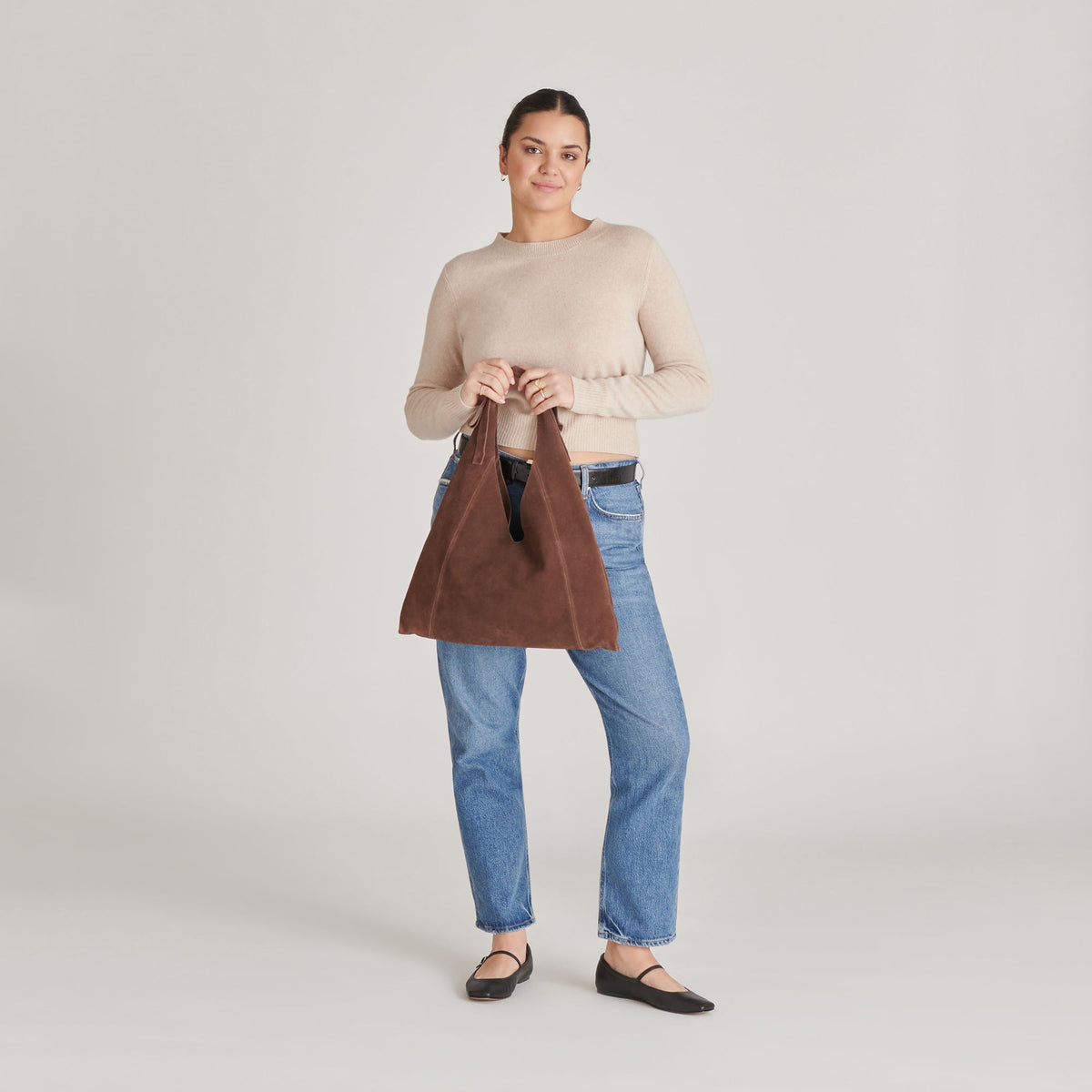 Marie Chocolate Suede Tote | Dolce Vita New