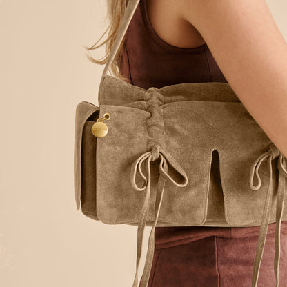 Hudson Olive Suede Shoulder Bag | Dolce Vita Featured