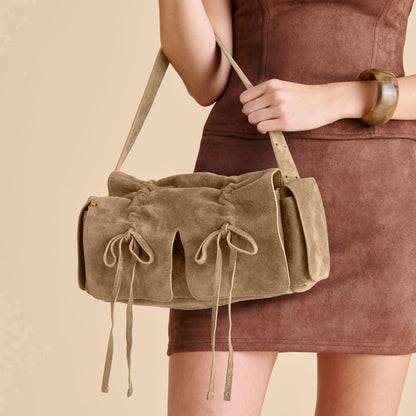 Hudson Olive Suede Shoulder Bag | Dolce Vita Featured