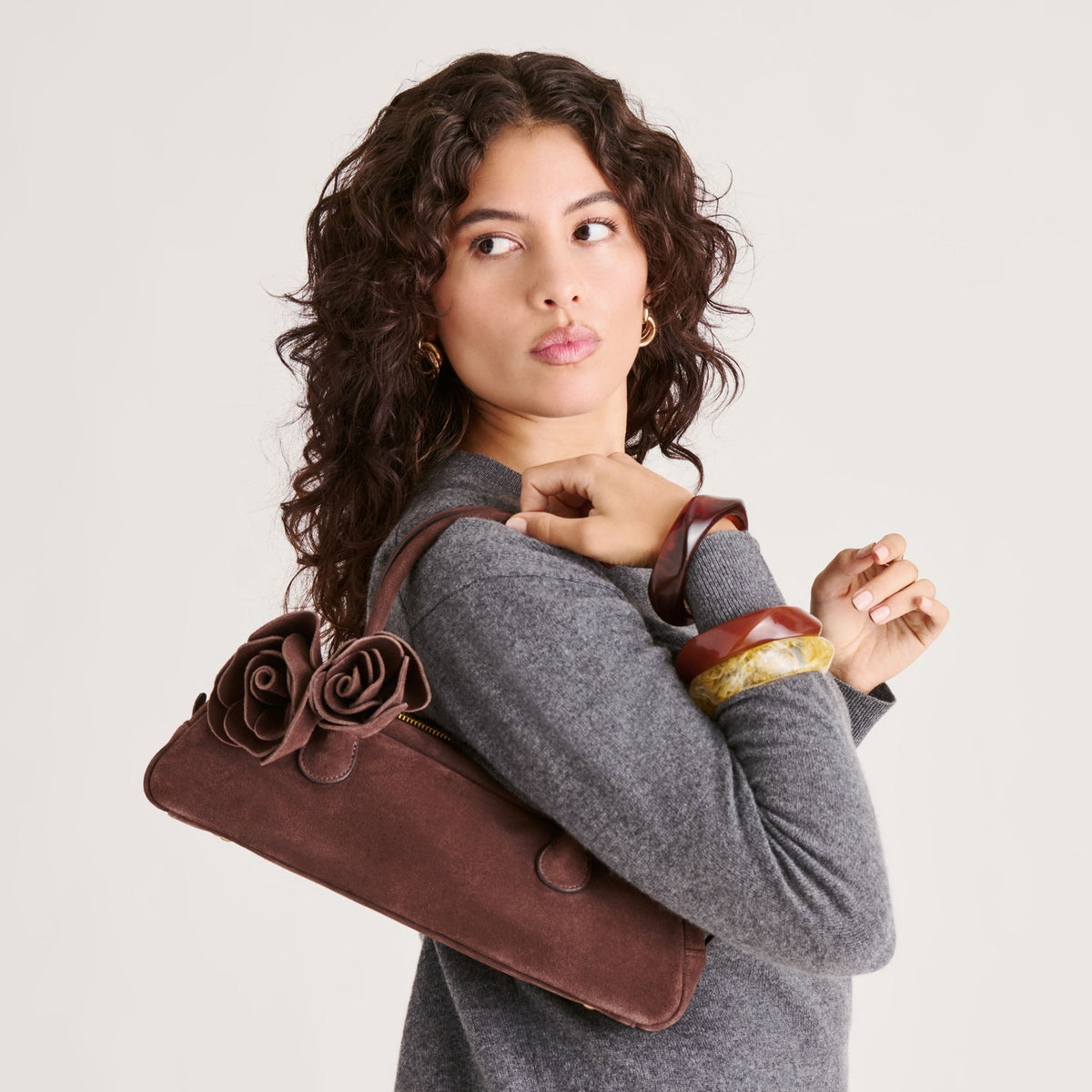 Boracay Chocolate Suede Shoulder Bag | Dolce Vita Great Value