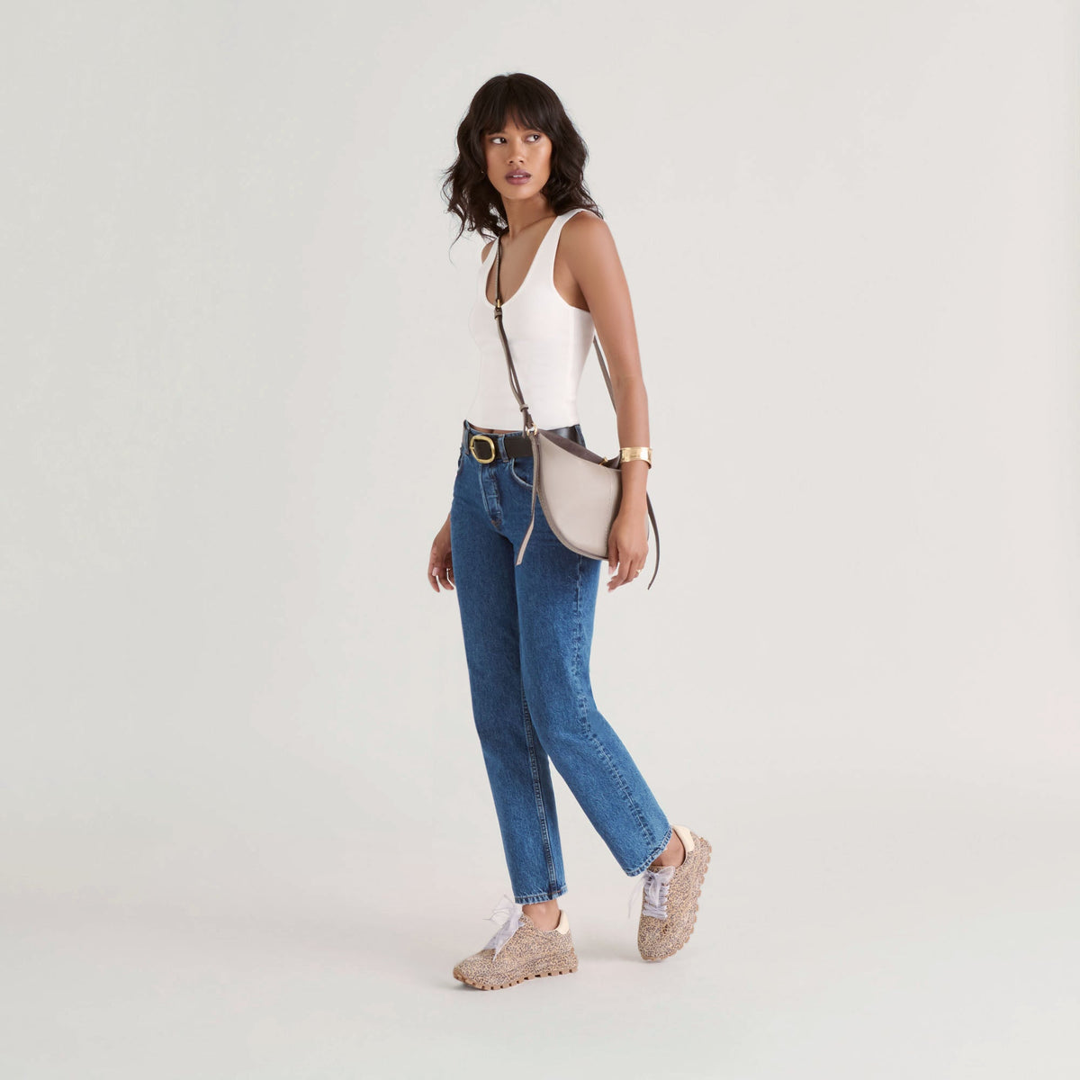 Burano Grey Leather Crossbody | Dolce Vita Trending