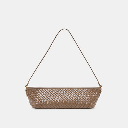 Savaii Brown Woven Leather Shoulder Bag | Dolce Vita New