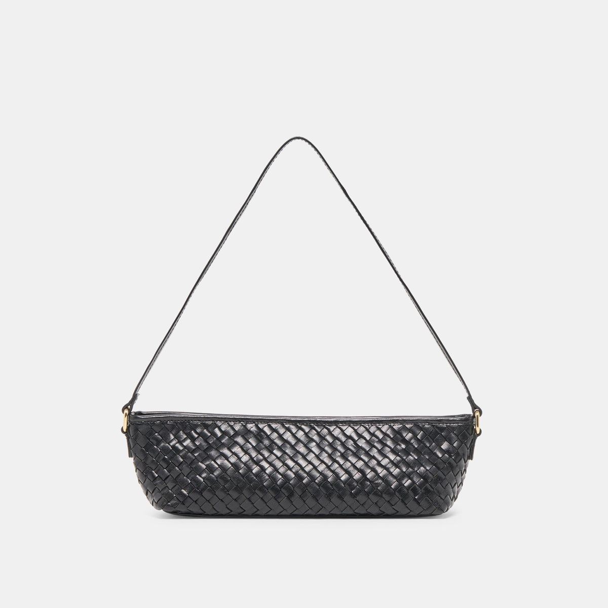 Savaii Black Woven Leather Shoulder Bag | Dolce Vita Deals
