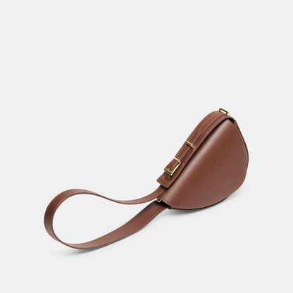 Sabine Brown Leather Shoulder Bag | Dolce Vita Smart Buy