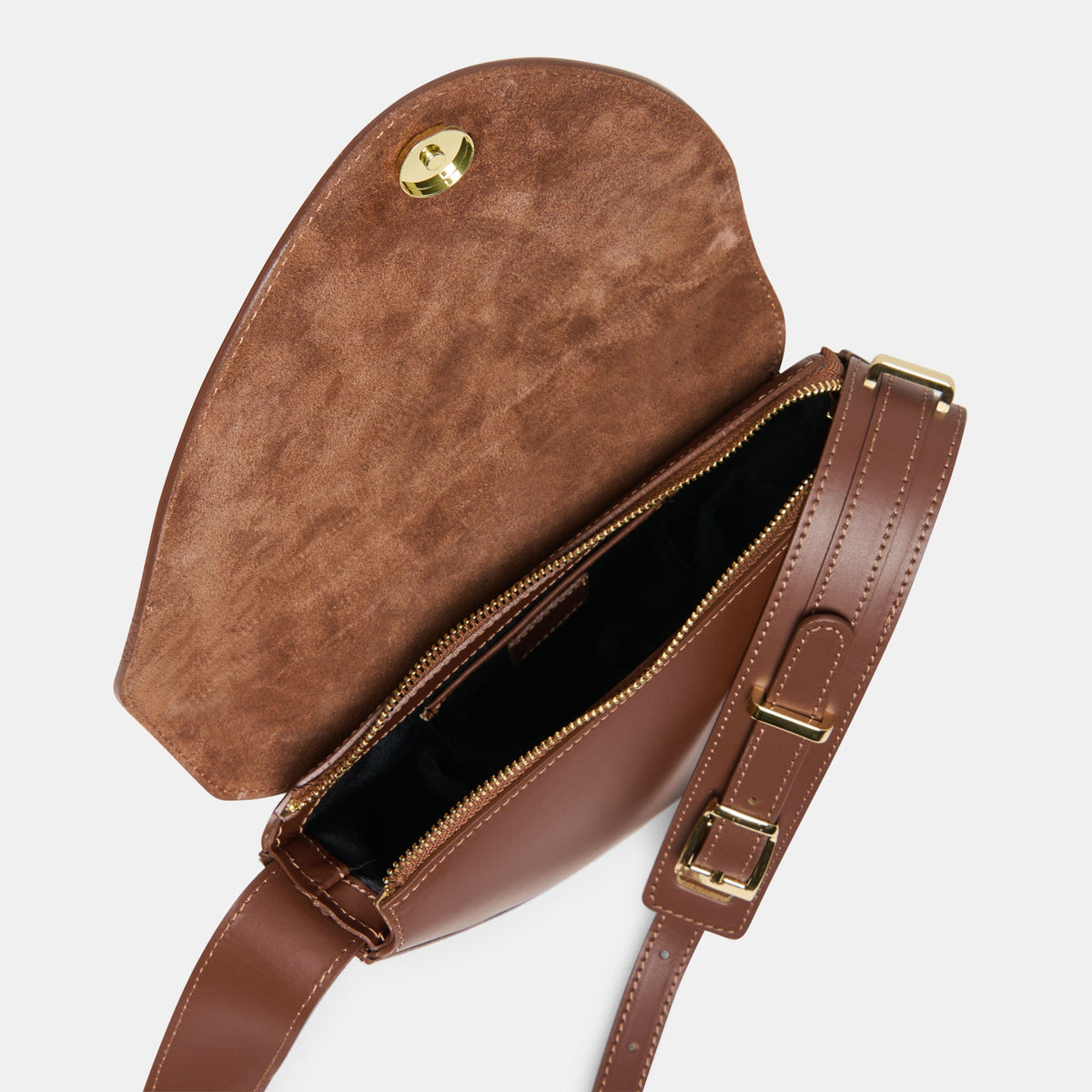 Sabine Brown Leather Shoulder Bag | Dolce Vita Smart Buy