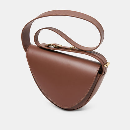 Sabine Brown Leather Shoulder Bag | Dolce Vita Smart Buy