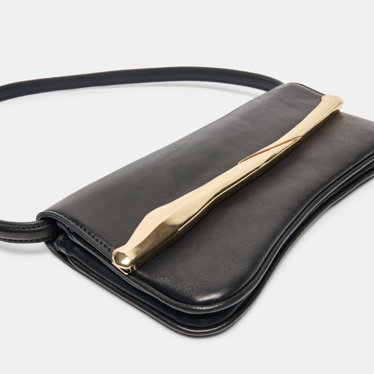 Azura Black Leather Shoulder Bag | Dolce Vita Latest