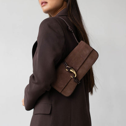 Alice Chocolate Suede Shoulder Bag | Dolce Vita Special Offer