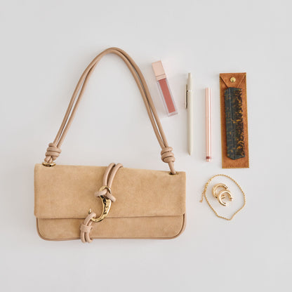 ALICE SHOULDER BAG BEIGE SUEDE
 – Dolce Vita | Dolce Vita Premium