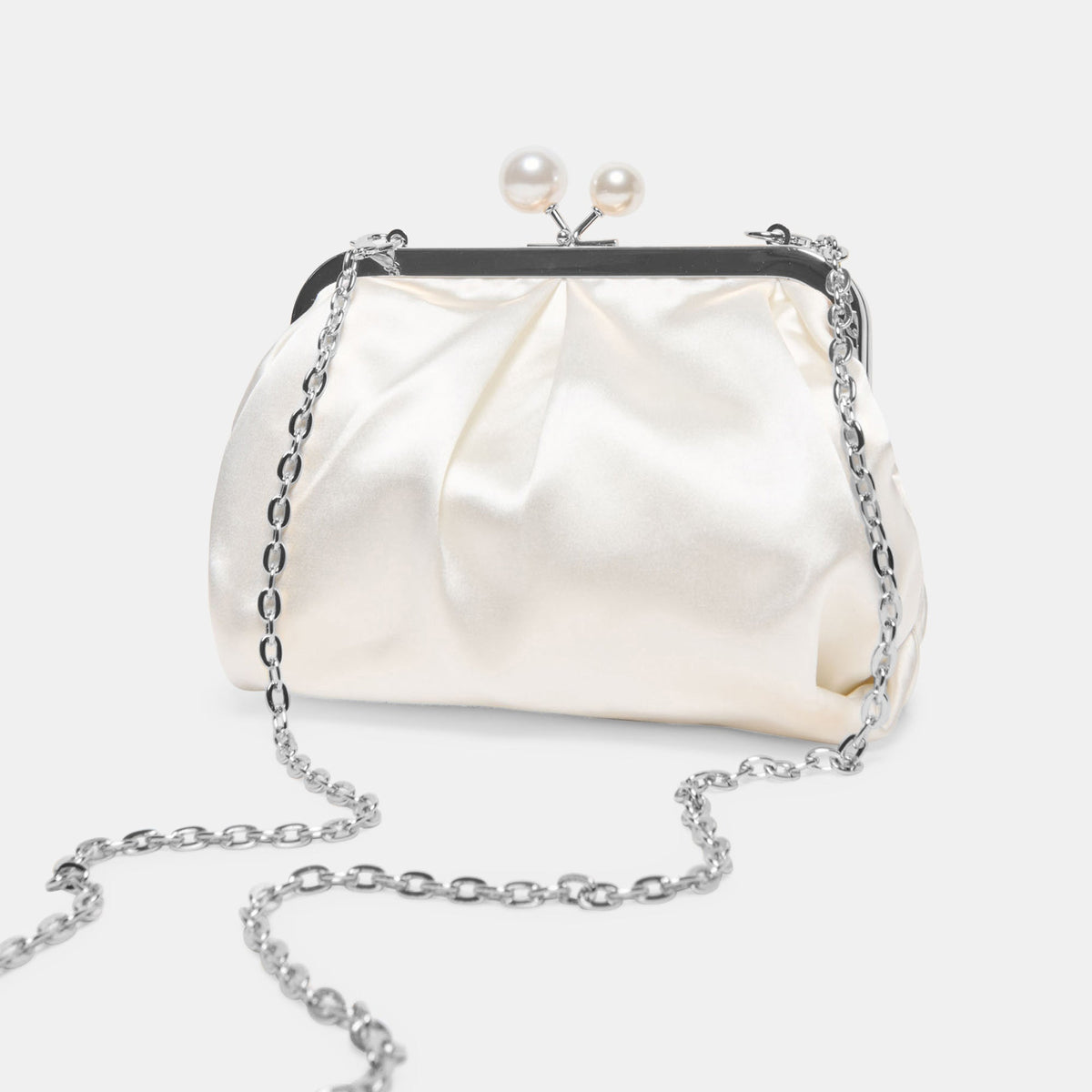 Kendall White Satin Clutch | Dolce Vita Customer Favorite