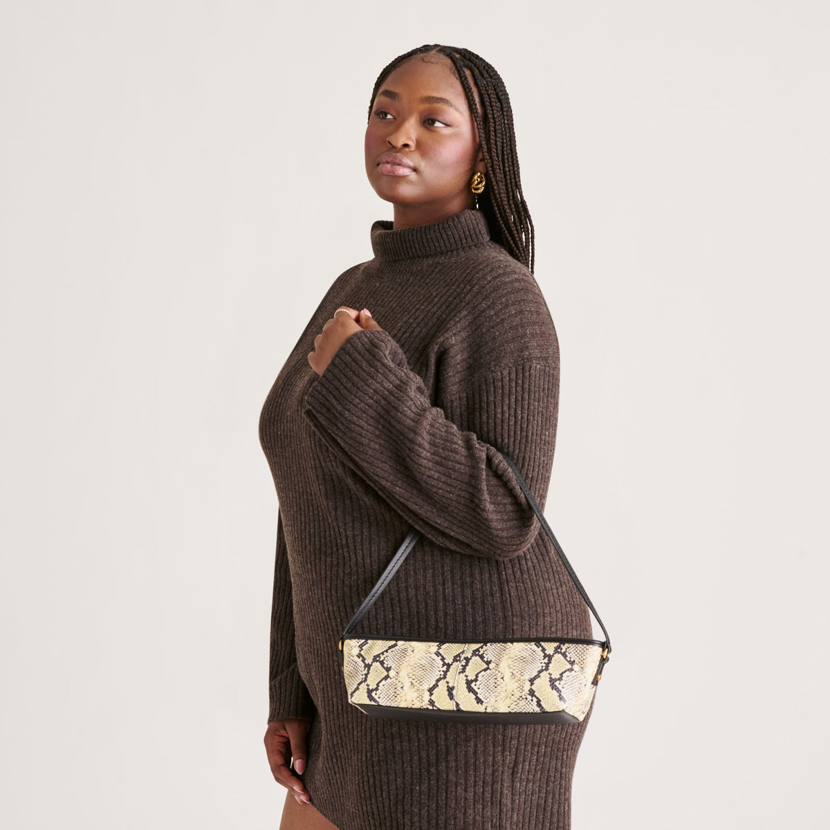 Savaii Black White Snake Stella Shoulder Bag | Dolce Vita Great Value