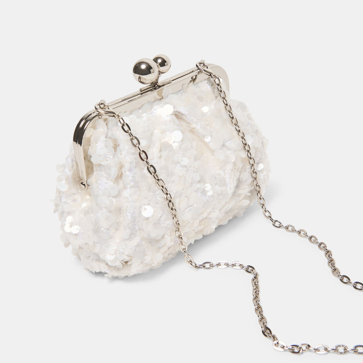 Kendall White Sequin Clutch | Dolce Vita Sale