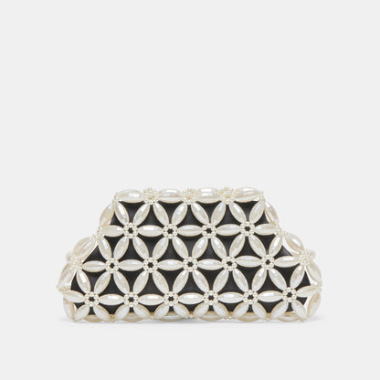 Marlow Black Satin Pearl Clutch | Dolce Vita Best Price