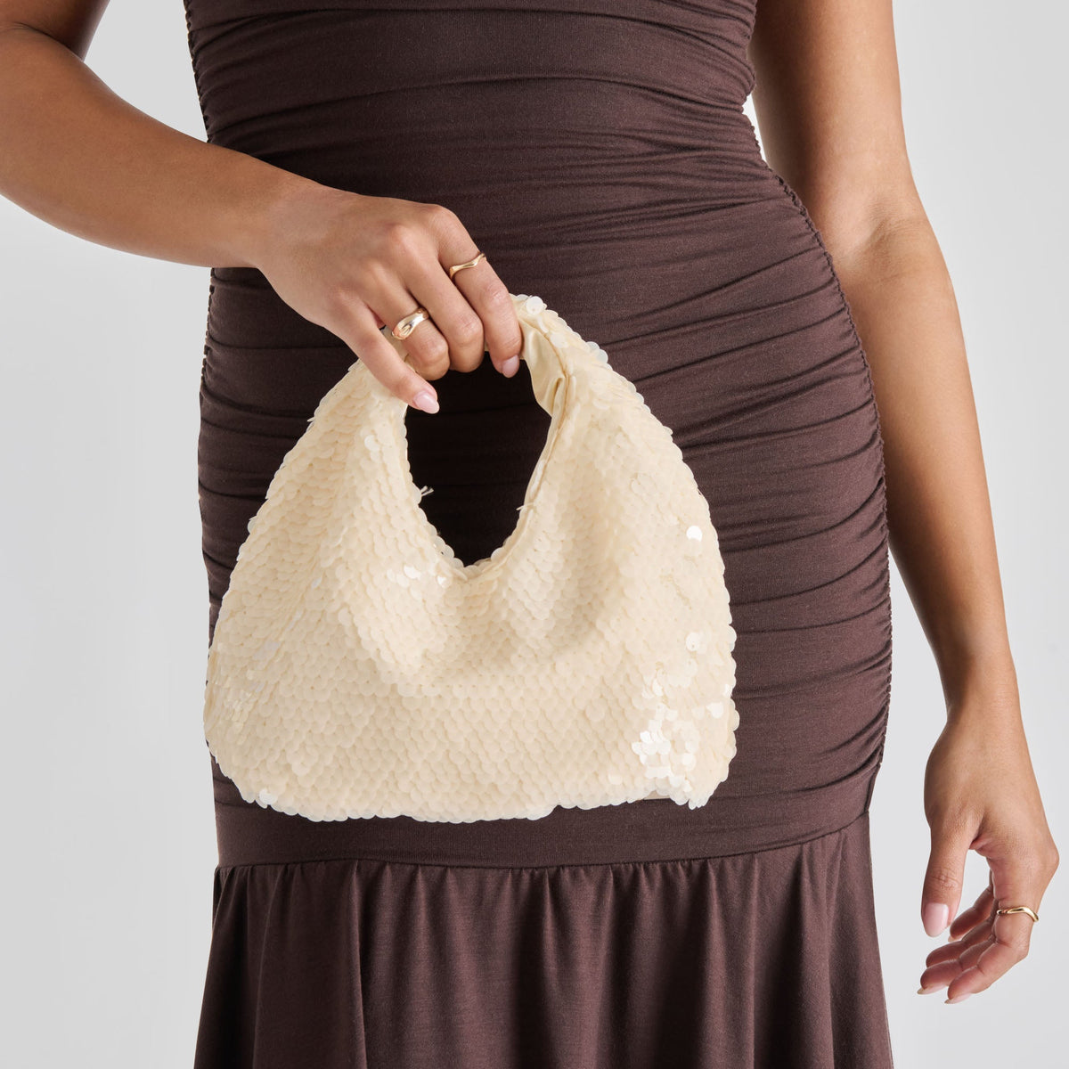 Dahlia Sequin Ivory Sequin Handbag | Dolce Vita Deals