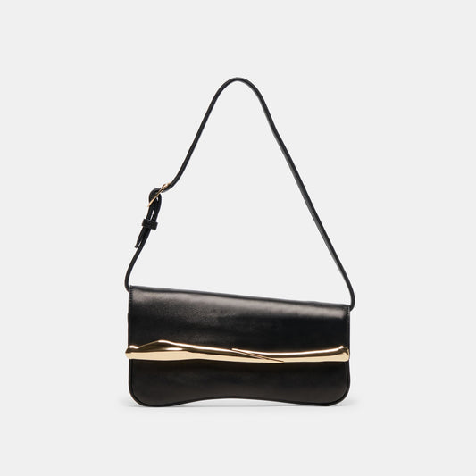 Azura Black Leather Shoulder Bag | Dolce Vita Best Price