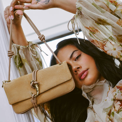 ALICE SHOULDER BAG BEIGE SUEDE
 – Dolce Vita | Dolce Vita Latest