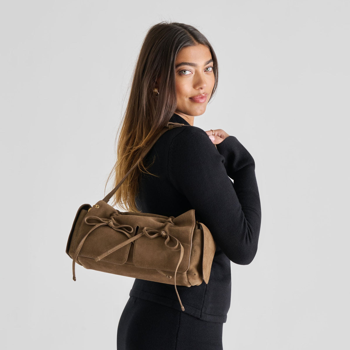 Hudson Olive Suede Shoulder Bag | Dolce Vita Deals