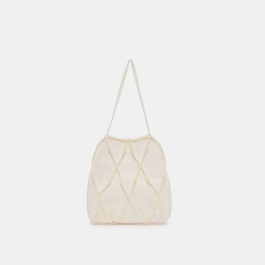 Serilda Ivory Satin Handbag | Dolce Vita Featured