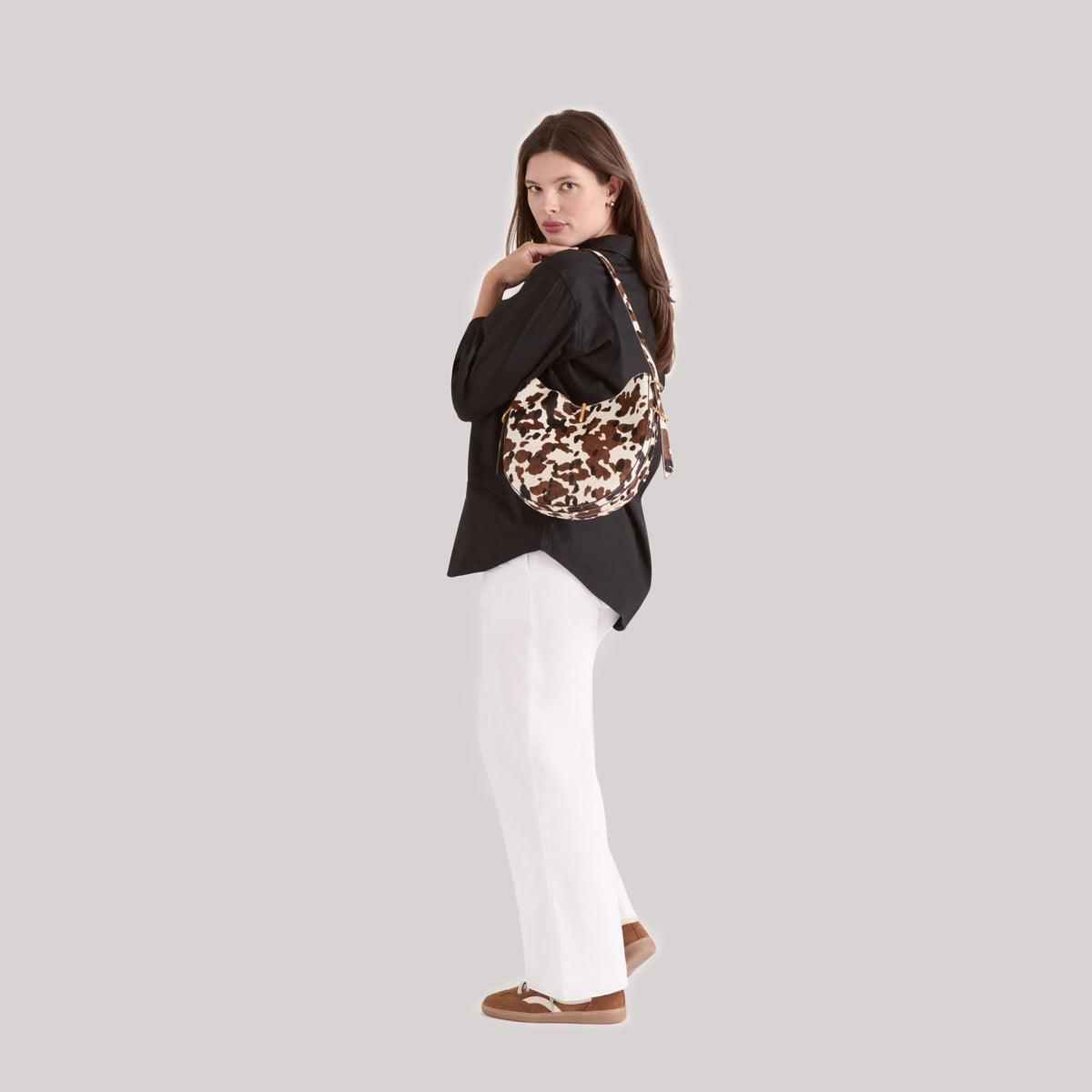Bree Cocoa Calf Hair Shoulder Bag | Dolce Vita Premium