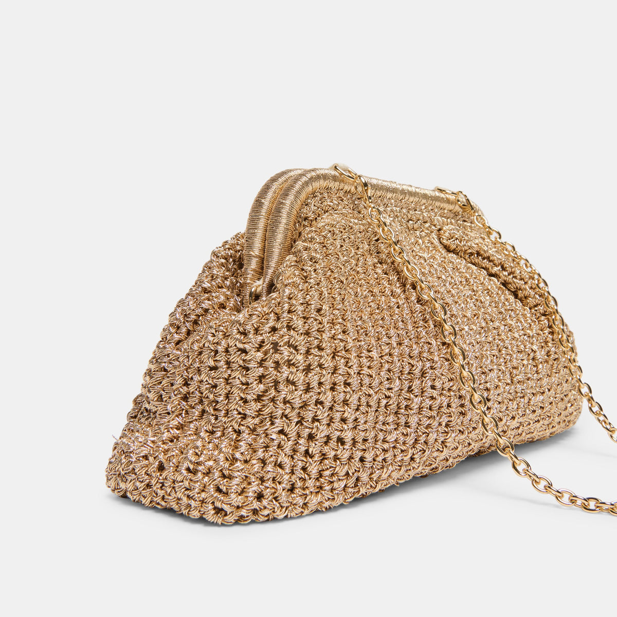 Ione Gold Crochet Clutch | Dolce Vita Essential