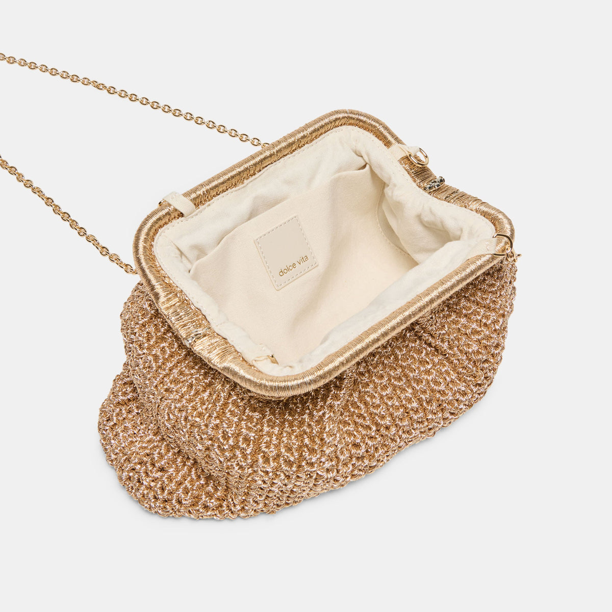 Ione Gold Crochet Clutch | Dolce Vita Essential