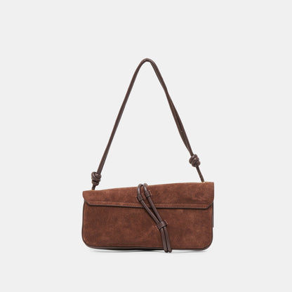 Alice Chocolate Suede Shoulder Bag | Dolce Vita Popular