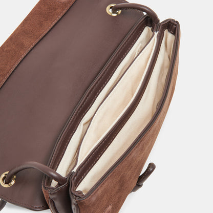 Alice Chocolate Suede Shoulder Bag | Dolce Vita Popular