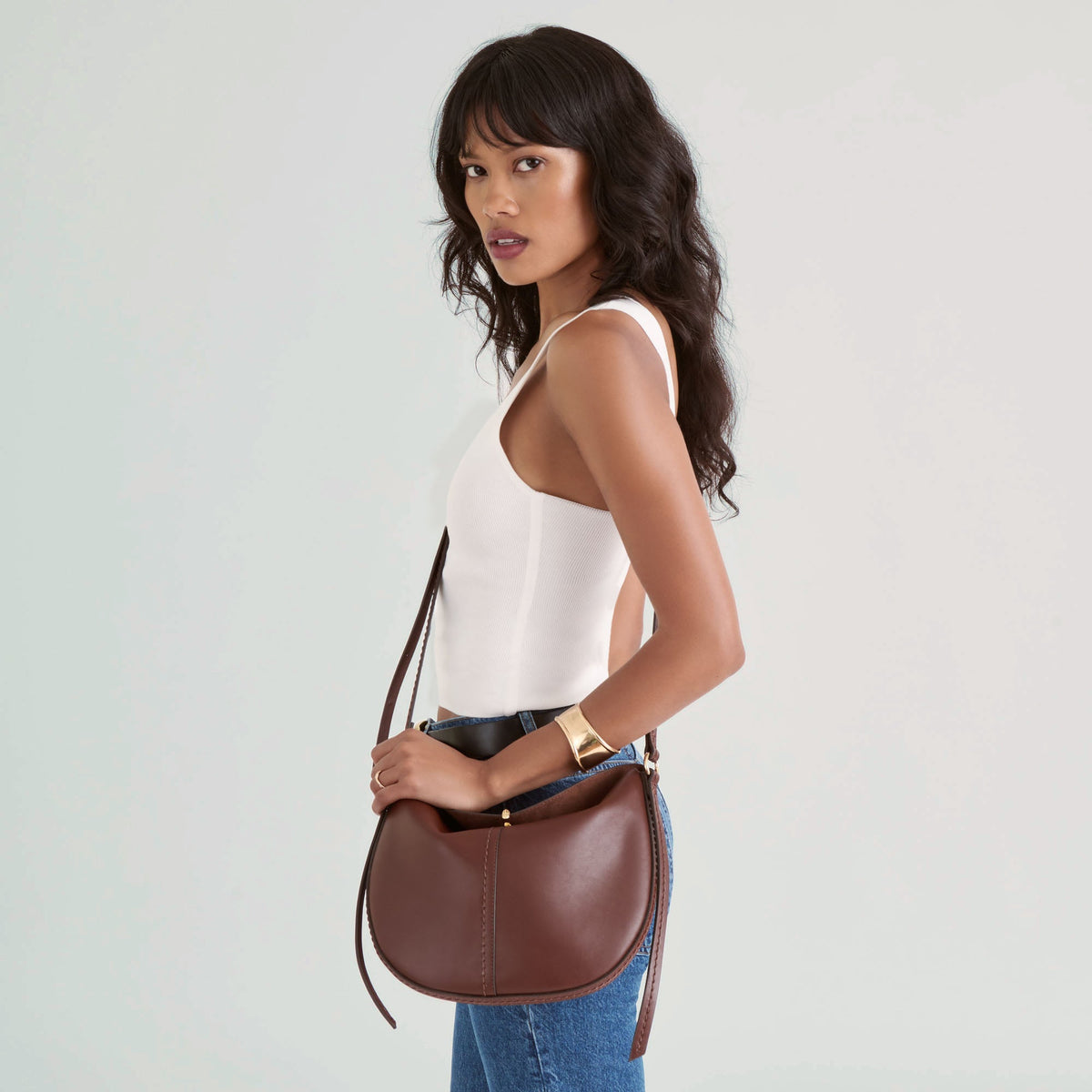 Burano Brown Leather Crossbody | Dolce Vita Essential