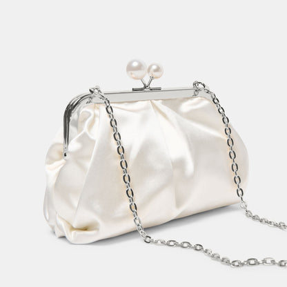 Kendall White Satin Clutch | Dolce Vita Deals