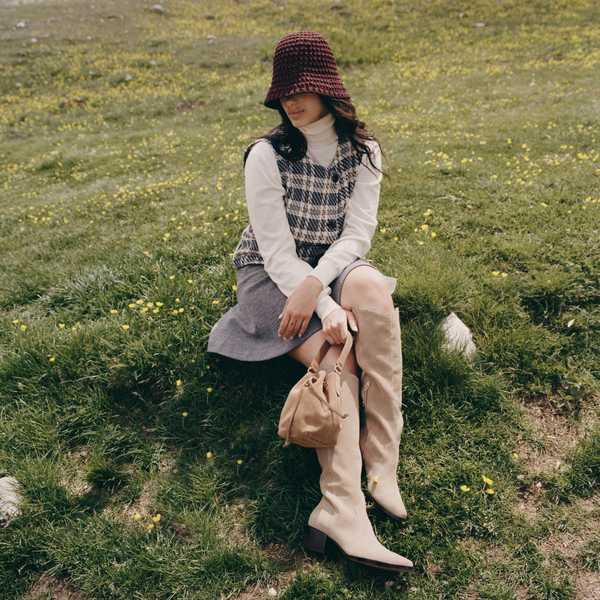 Amaru Brown Suede Crossbody | Dolce Vita Deals