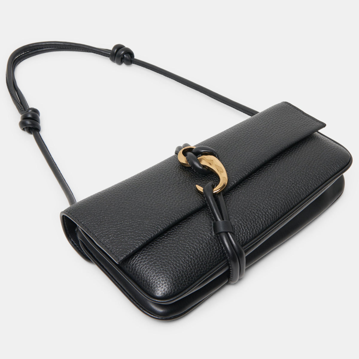 ALICE Black Leather Shoulder Bag | Dolce Vita Sale