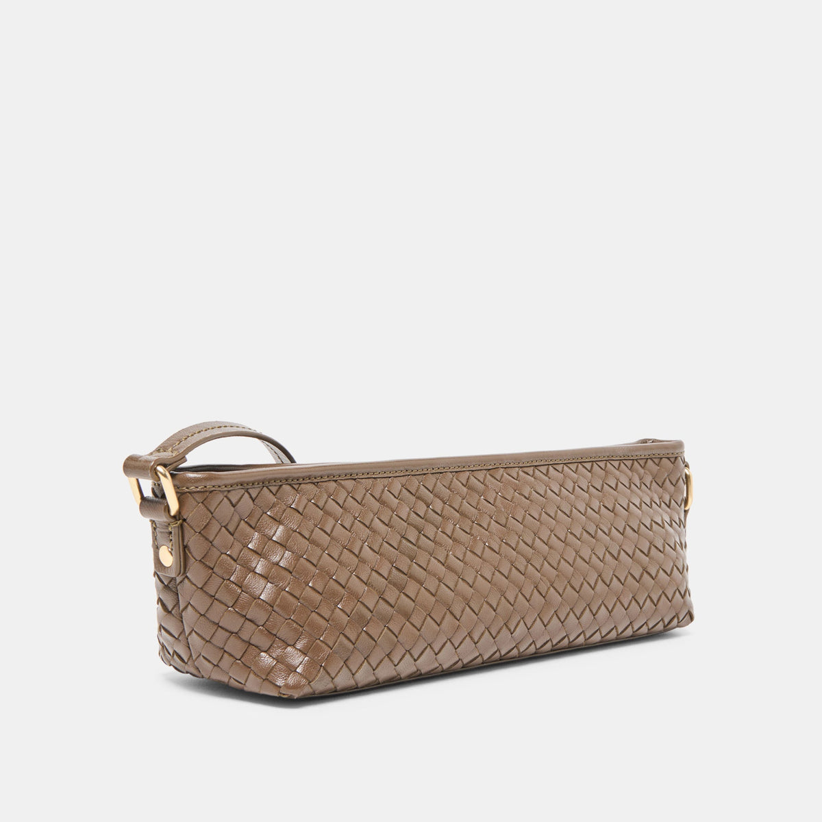 Savaii Brown Woven Leather Shoulder Bag | Dolce Vita Latest