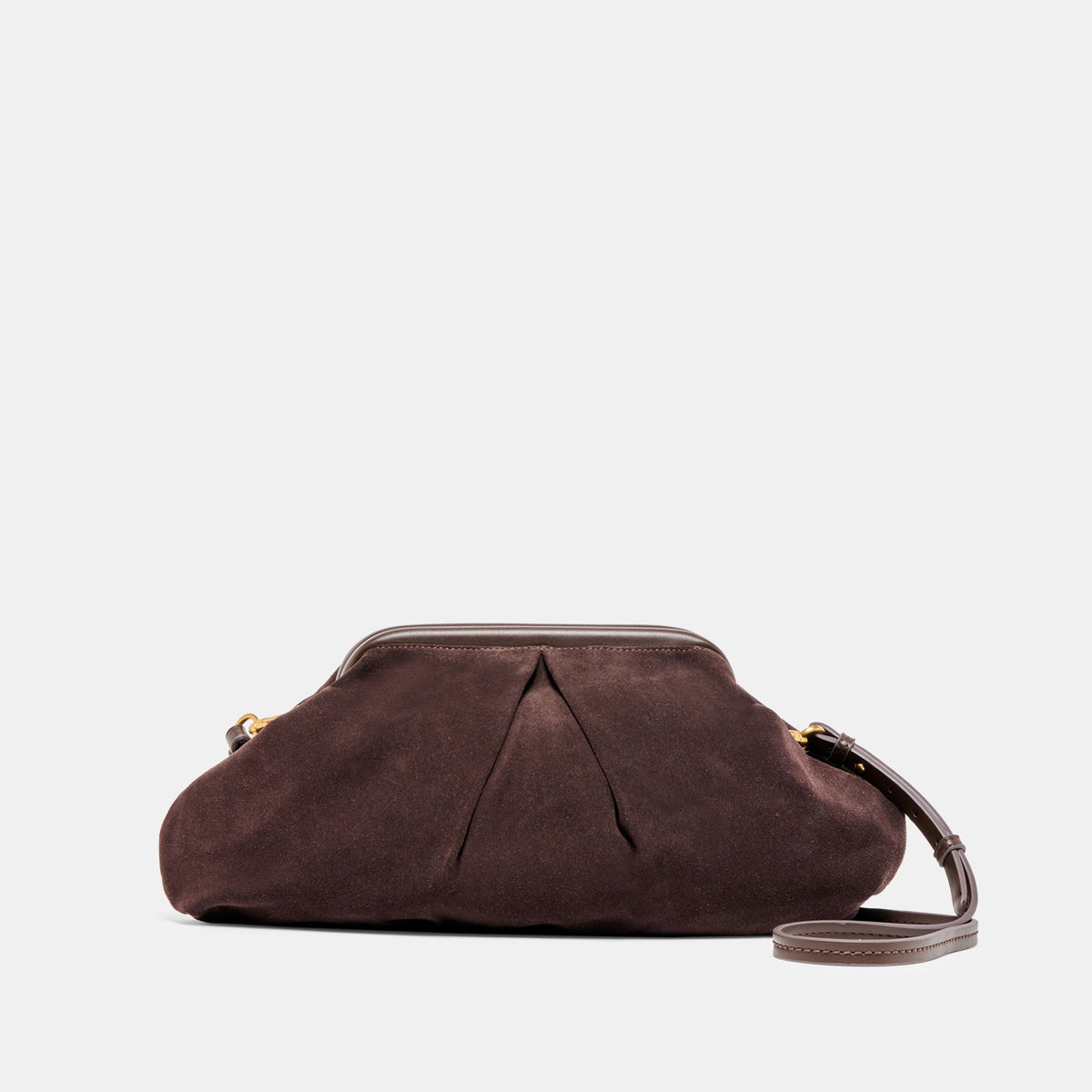 Sahara Espresso Suede Clutch | Dolce Vita Latest