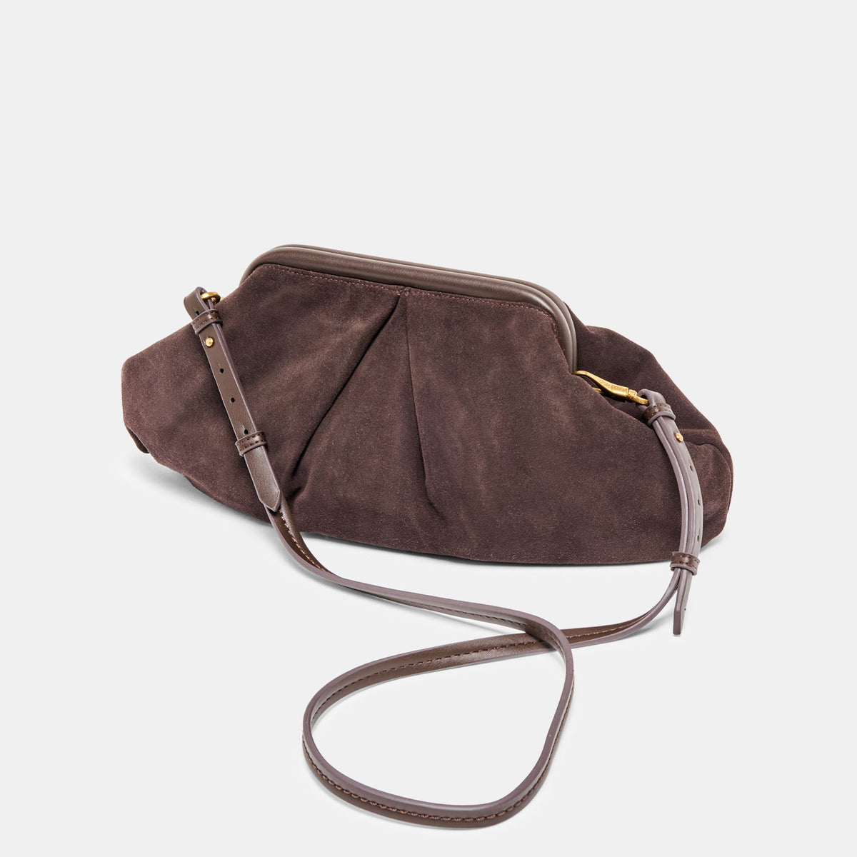 Sahara Espresso Suede Clutch | Dolce Vita Latest