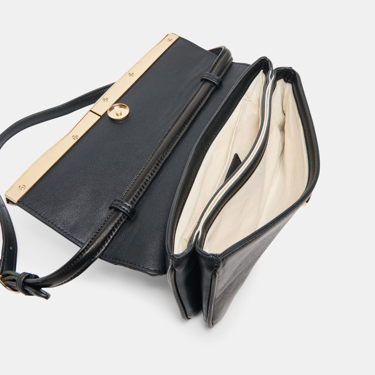 Azura Black Leather Shoulder Bag | Dolce Vita Signature