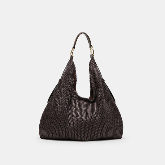 Miriel Chocolate Raffia Tote | Dolce Vita Deals
