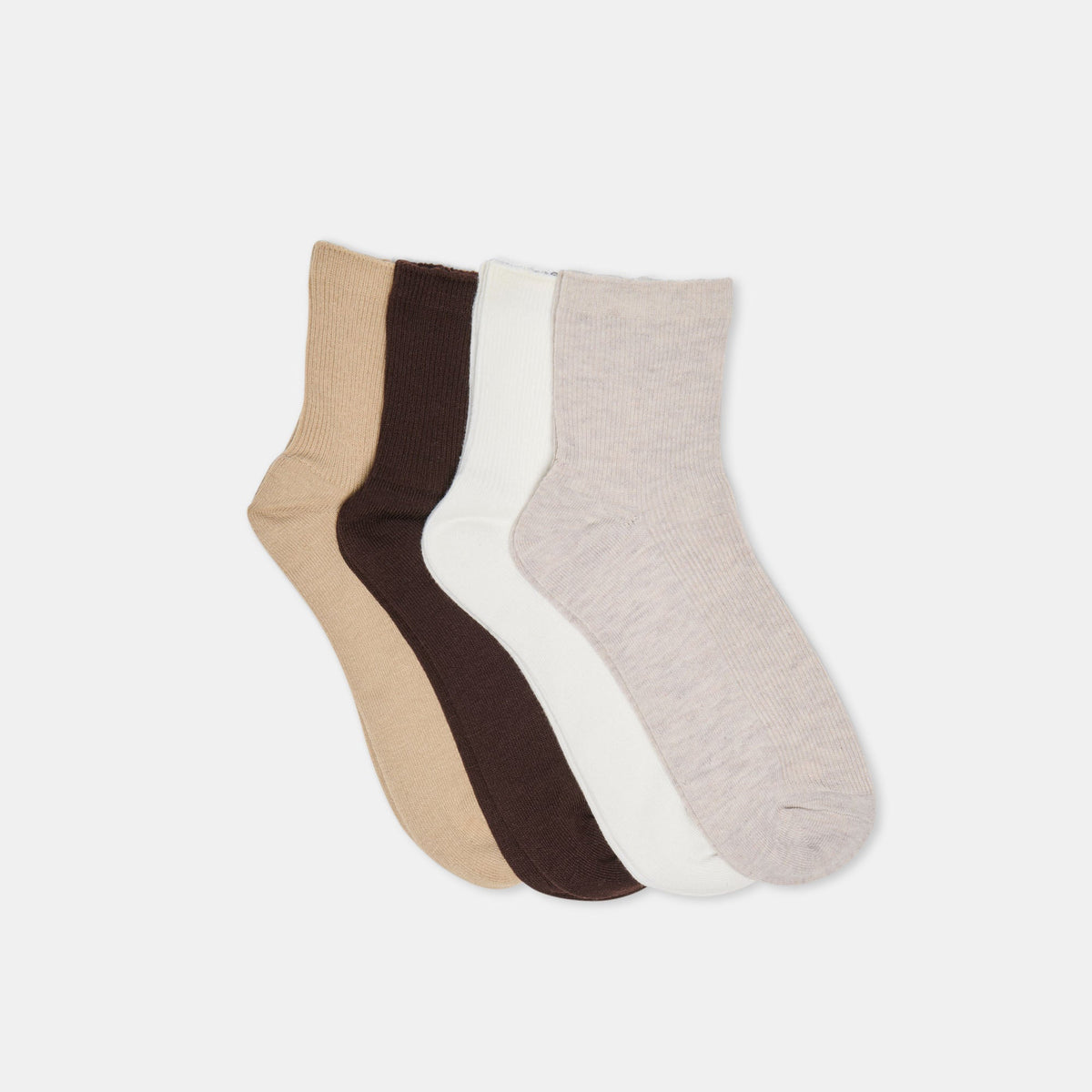 4-Pack Ribbed Oatmeal Multi Anklet Socks | Dolce Vita Deals