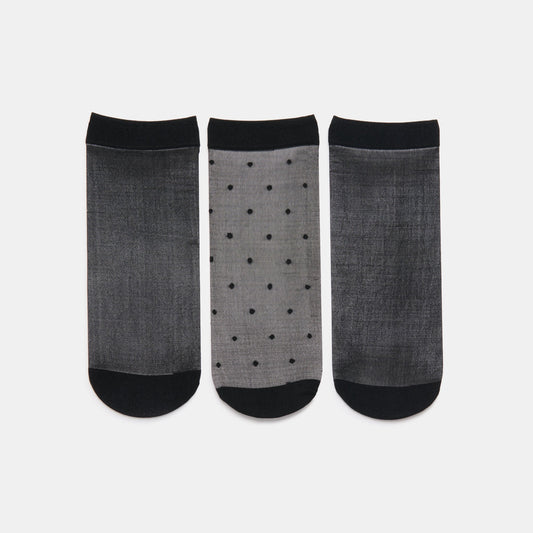 3-Pack Ditsy Dot Black Sheer Anklet Socks | Dolce Vita Customer Favorite