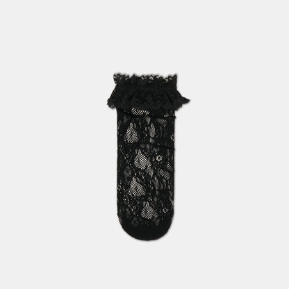 Lace Ruffle Black Crew Socks | Dolce Vita Quality