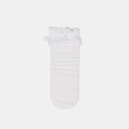 Lace Ruffle White Crew Socks | Dolce Vita Popular