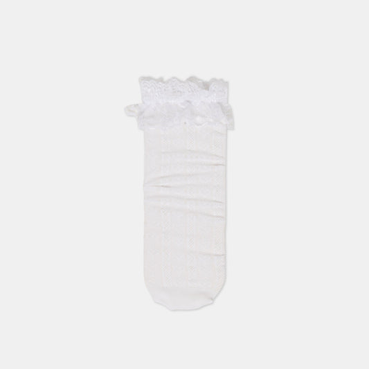 Lace Ruffle White Crew Socks | Dolce Vita Popular
